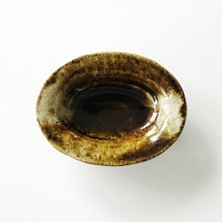 松村英治　オーバル小鉢（茶）