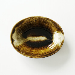 松村英治　オーバル中鉢（茶）