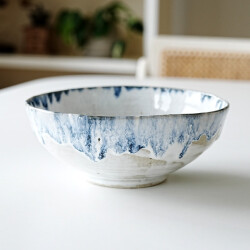 松村英治 サラダ鉢（ふち青）