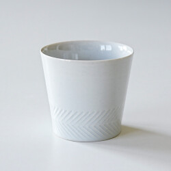 阿南維也　白磁鎬蕎麦猪口（大）