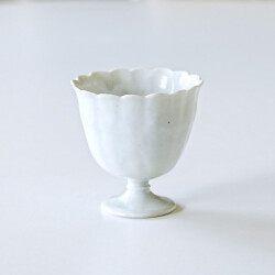 廣政毅　白磁輪花高杯