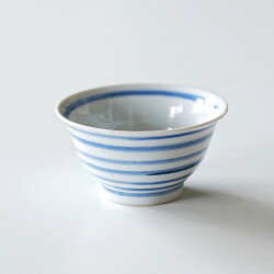 廣政毅　染付輪線文飯碗