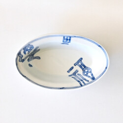 豊増一雄　福字楕円小鉢