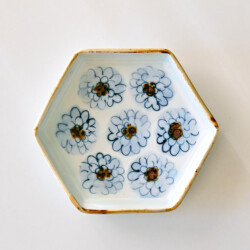 山口利枝　菊花詰六角皿