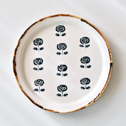 田屋道子　リム皿L（ラナンキュラス）