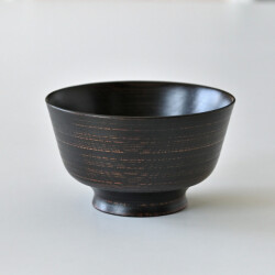 蝶野秀紀　筋目飯椀（茶・欅すり漆）Φ4.2