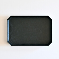 蝶野秀紀　すみきり茶盆（黒・S・和紙貼）15cm×23cm