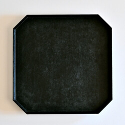 蝶野秀紀　八角盆（黒・正方形・和紙貼）31cm角