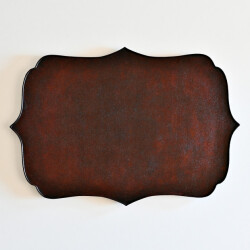 蝶野秀紀　輪花トレー　稜（茶・LL・和紙貼）