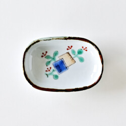 清水なお子　ふち鉄書物文豆皿