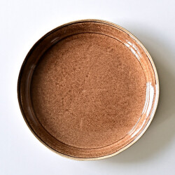 渡辺信史　ディッシュ（胡桃釉）