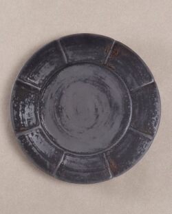 久野靖史　輪花皿（黒・25.5cm）