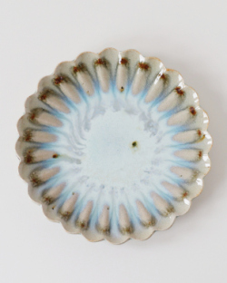 平岡仁　掛分輪花皿（L）