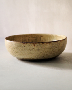 馬渡新平　ヒビ粉引き8寸丸鉢