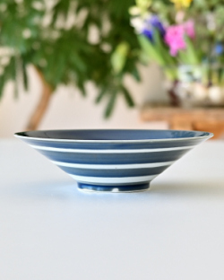 宮岡麻衣子　瑠璃釉輪線文鉢