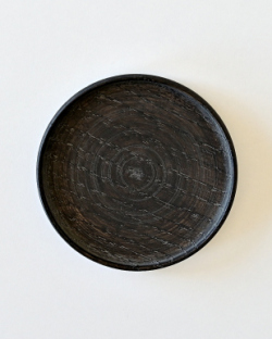 宮下敬史　茶托（栗・漆）