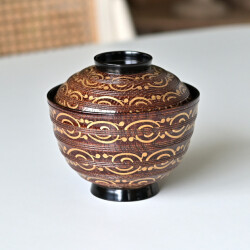 石川漆宝堂　金蒔絵波唐草吸物椀