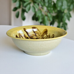 及川静香　スリップ黄7寸鉢