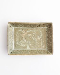 志村睦彦　三島魚柳文角皿