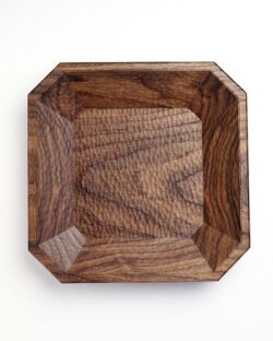 名古路英介　隅切盛器 9.6寸（ウォルナット）