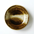 松村英治　8寸リム皿（茶）