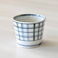 山口利枝　格子文そば猪口