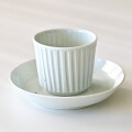 山口利枝　白磁しのぎカップ＆ソーサー