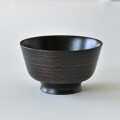蝶野秀紀　筋目飯椀（茶・欅すり漆）Φ4.2