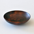 蝶野秀紀　挽きたて浅鉢（茶・栃すり漆）Φ5.0