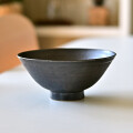 土井康治朗　黒金釉ご飯茶碗