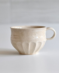 江口智己　わら灰釉縞マグ