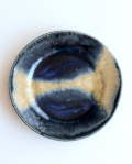 松村英治　8寸リム皿（青流し）