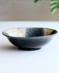 松村英治　7寸半鉢（青流し）