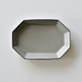 阿部春弥・みか　グレー八角長方皿