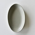阿部春弥・みか　グレー楕円皿