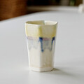 亀田文　釉彩面取筒カップ