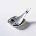 新道工房　色染付魚藻文蓮華セット