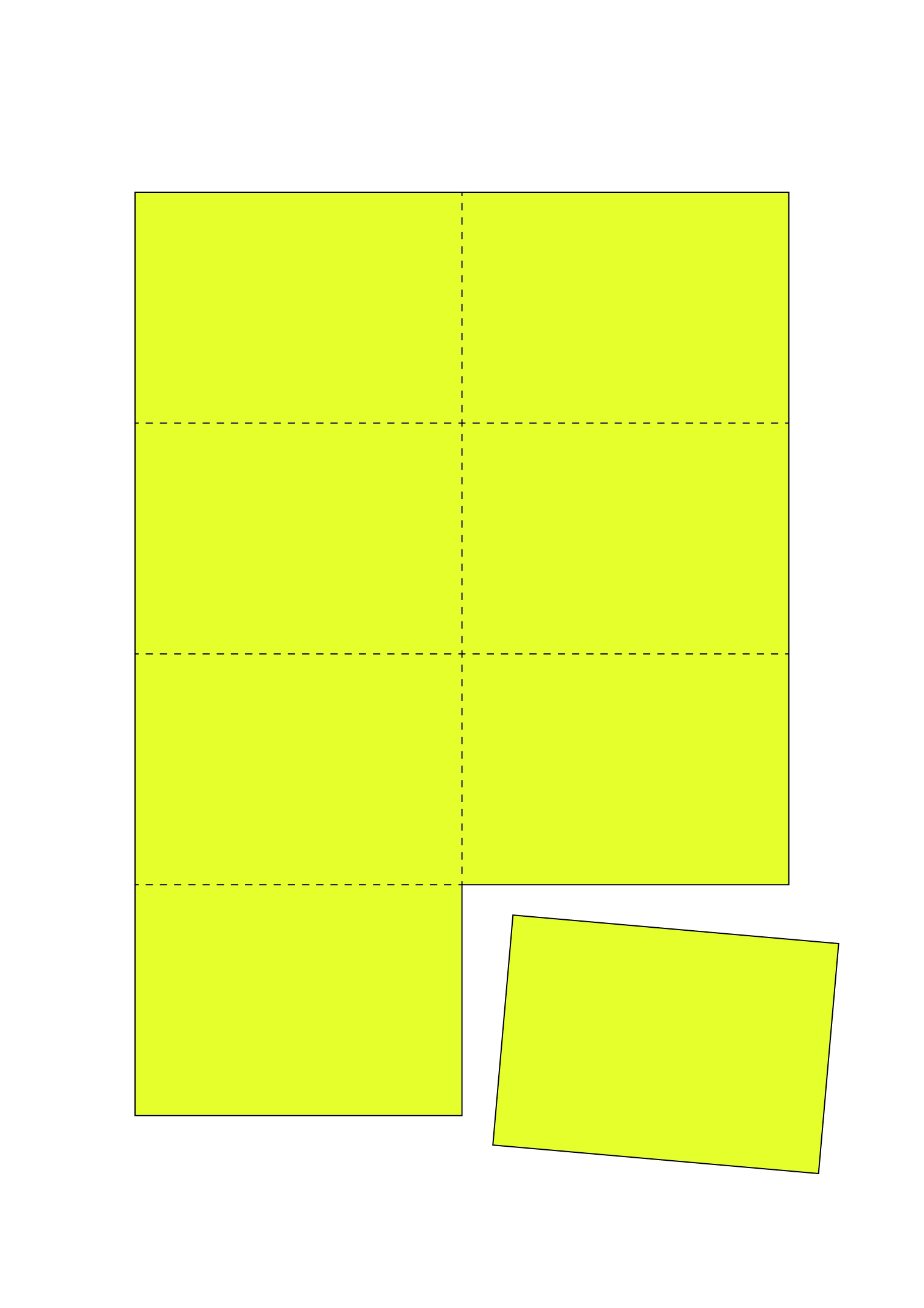 メイン画像/POP用紙イエロー  B5 8枚切りミシン目入り