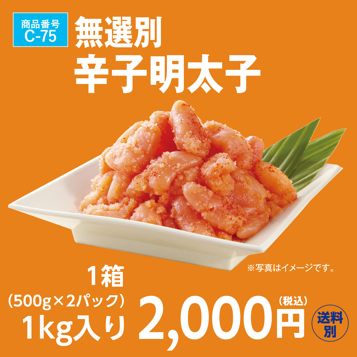 C-75 無選別辛子明太子 1kg(500g×2)