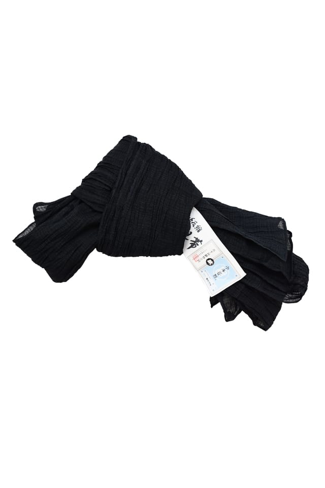 【麻兵児帯】 墨黒