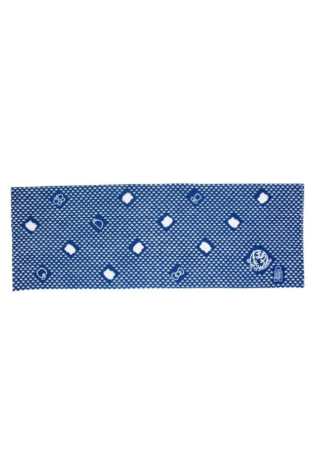 【コラボお手拭い】 『ハローキティ』 ウロコ青色