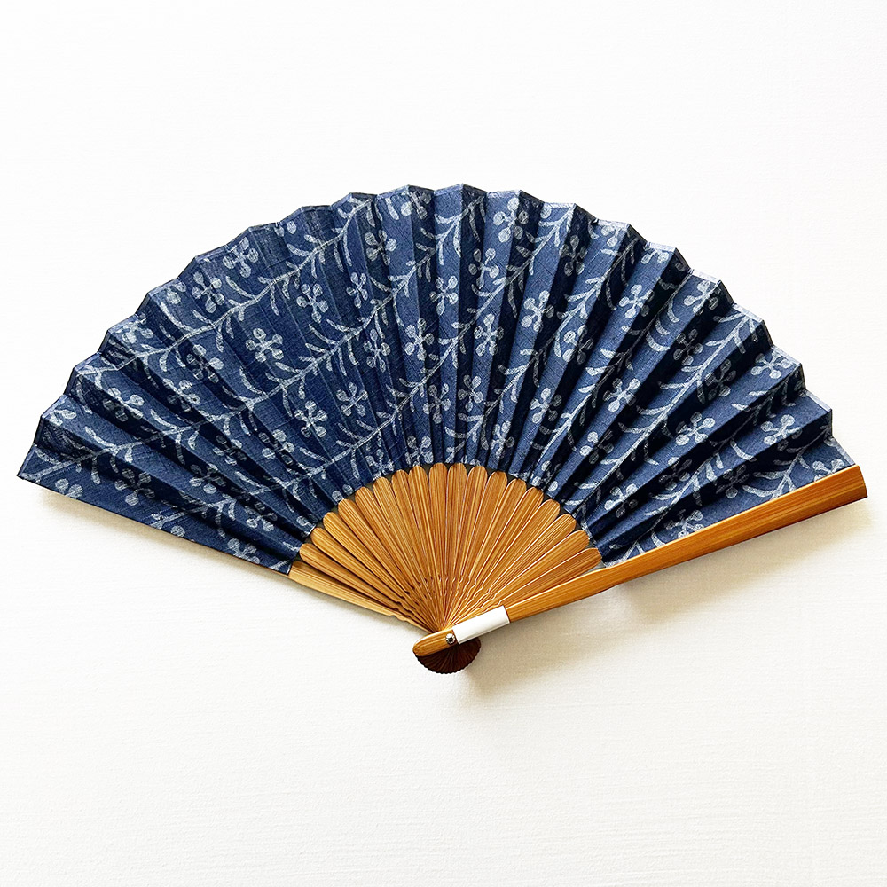 『竺仙の扇子』柳に梅鉢