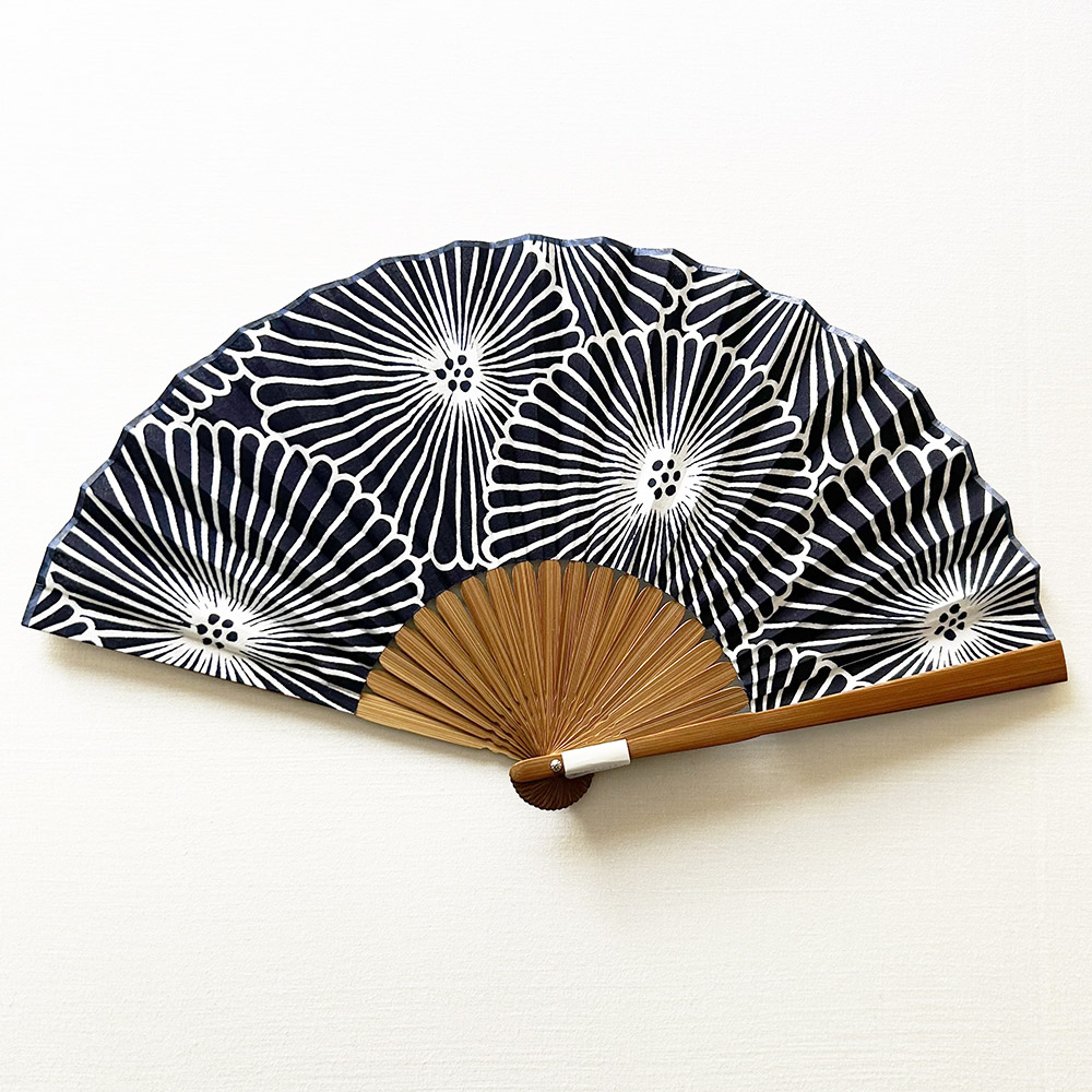 『竺仙の扇子』万寿菊　紺