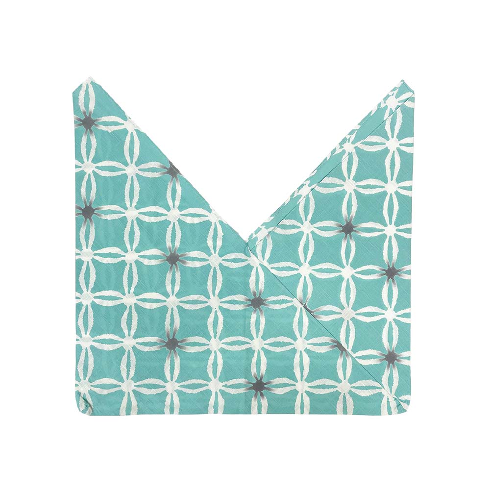 【三角袋】七宝繋ぎ　水色（注染）