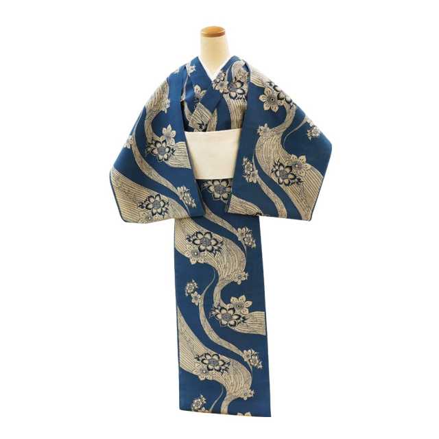 流水に鉄線 奥州小紋 竺仙