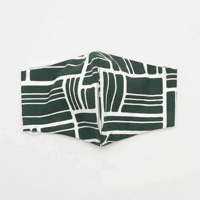 【竺仙マスク】 『コーマ生地』二崩し(緑）