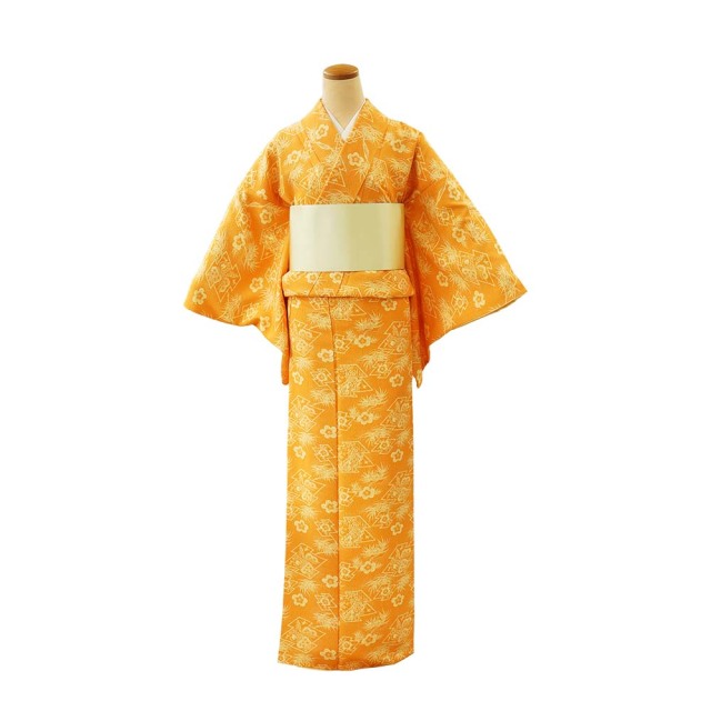 小紋 松竹梅文様 正絹 裄65 k321 小紋 松竹梅文様 正絹 裄65 k321