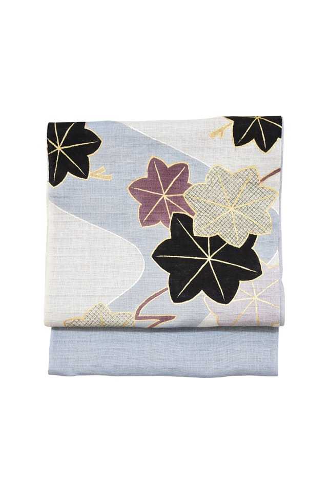 麻手描染九寸帯】 竜田川