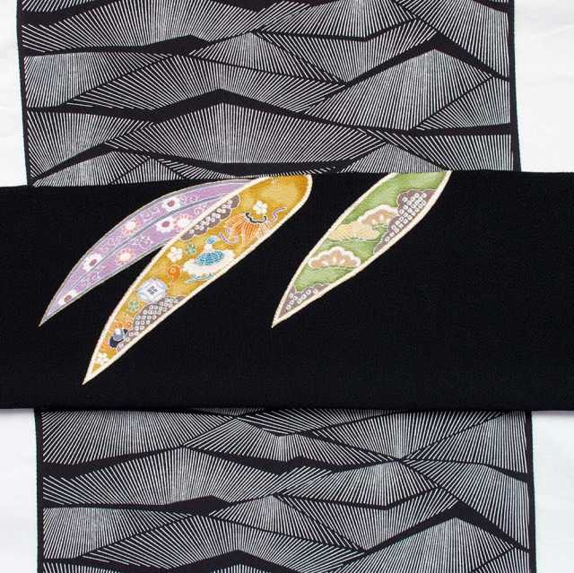 手描き友禅 絽 夏帯 切り帯 作り帯 銀駒 銀彩 杜若 菖蒲 正絹