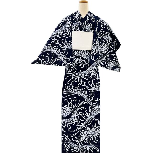 綿絽地染』糸菊散し